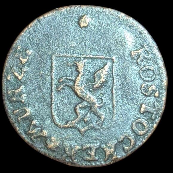 German States Rostock 1798, 1 pfennig old coin HIGH GRADE - Picture 3 of 3